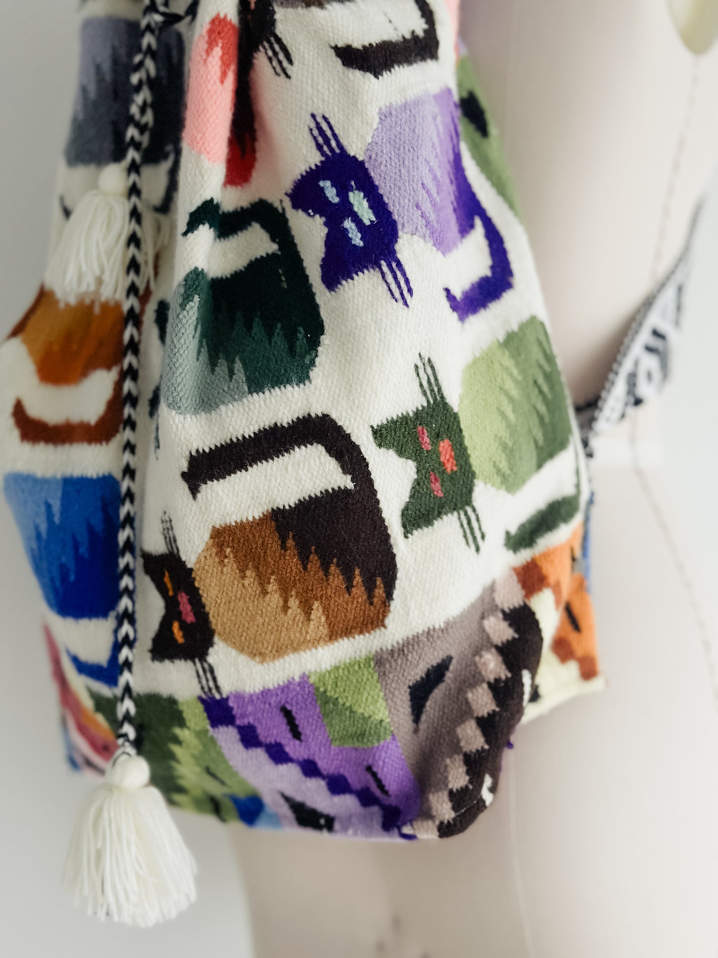 vintage Peruvian wool blanket backpack