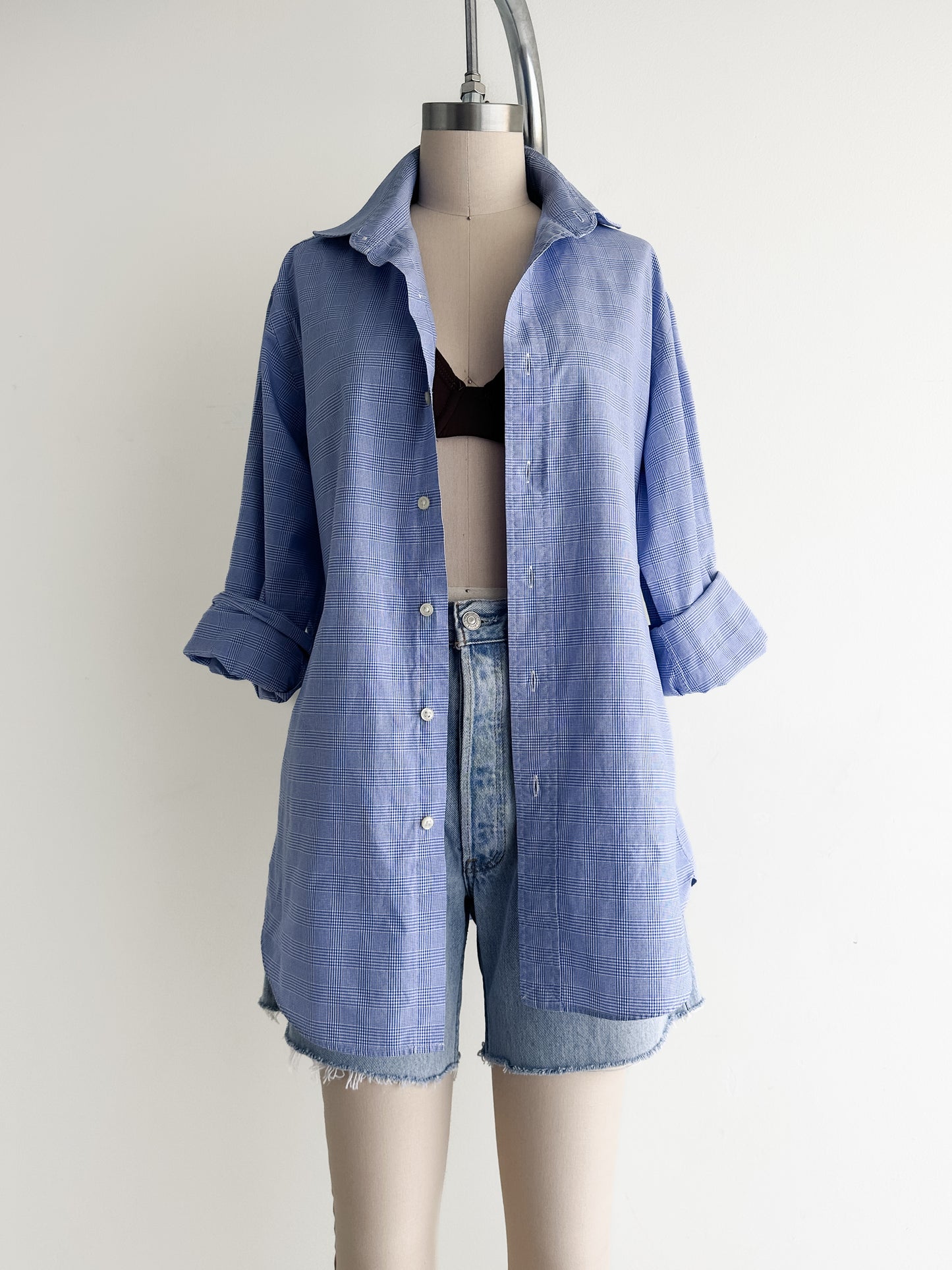 vintage glen plaid RL button down shirt (M)