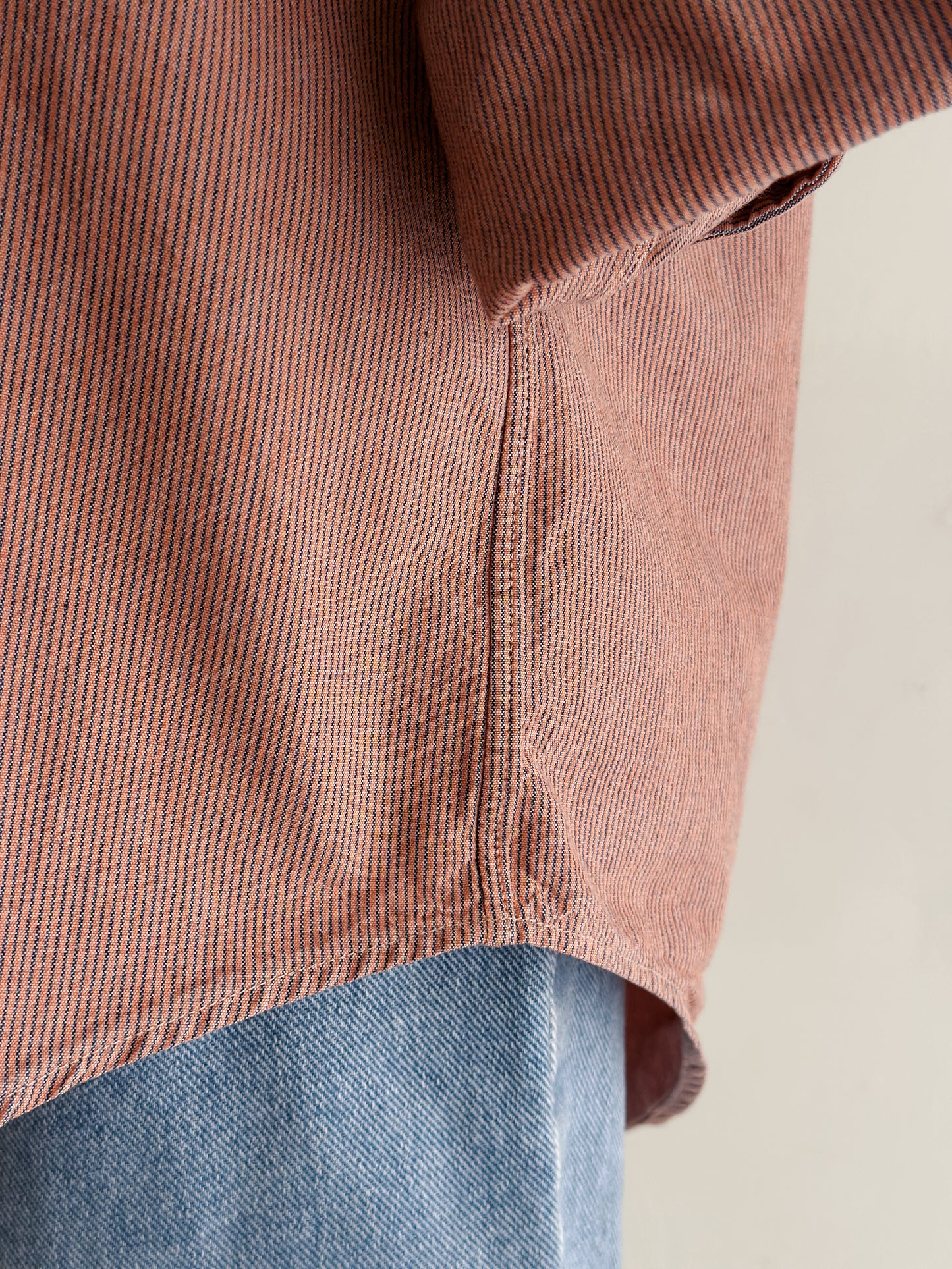 vintage apricot striped RL button down shirt (M)