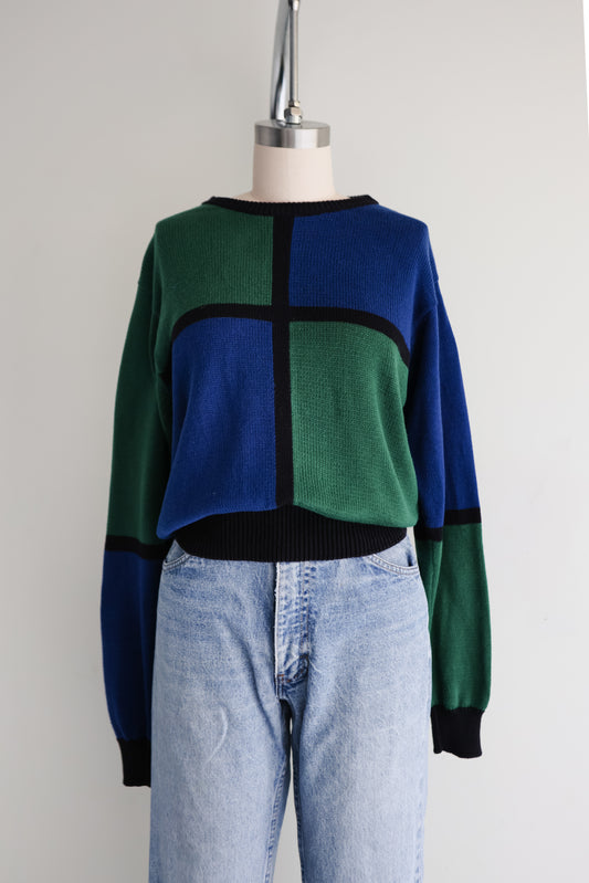 vintage color block sweater (S)