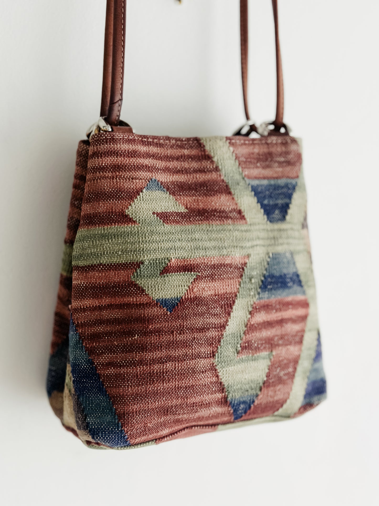 vintage kilim leather handbag