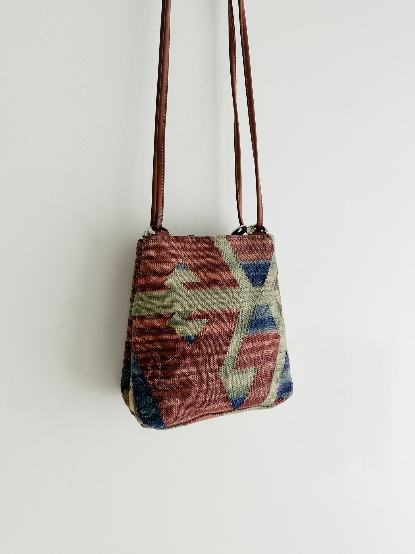 vintage kilim leather handbag