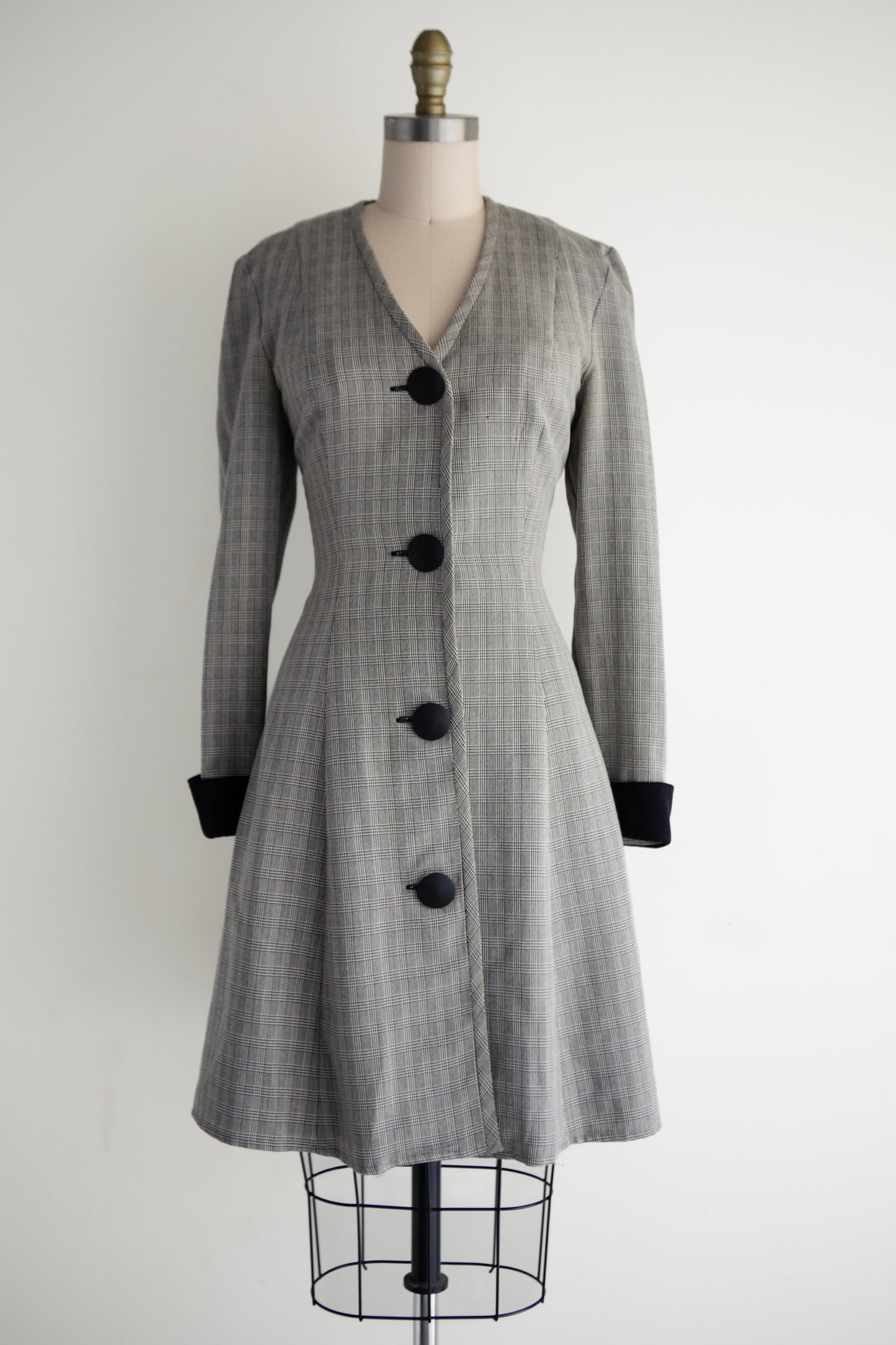 vintage plaid coat dress (S)