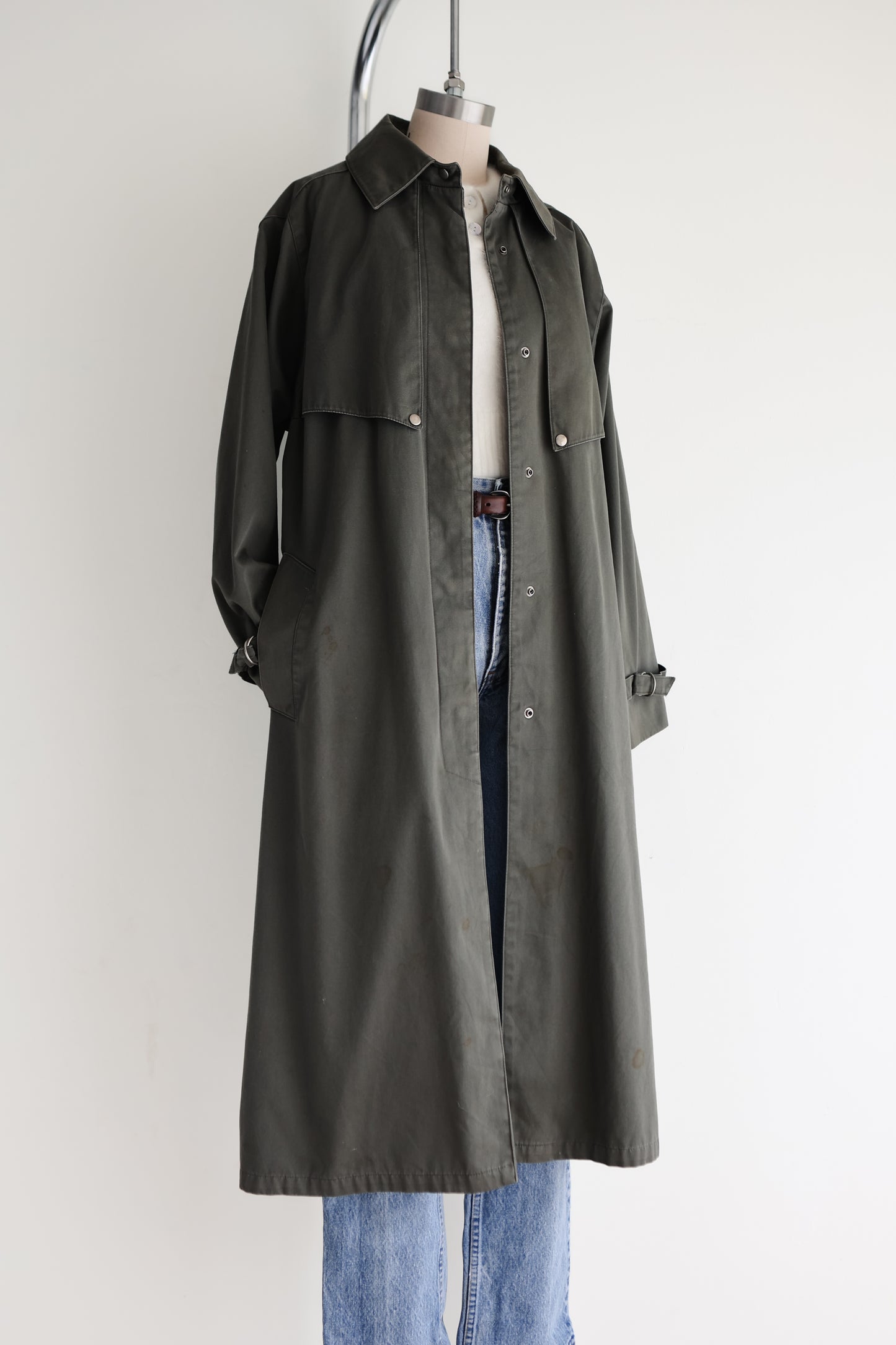 vintage canvas trench coat (M)
