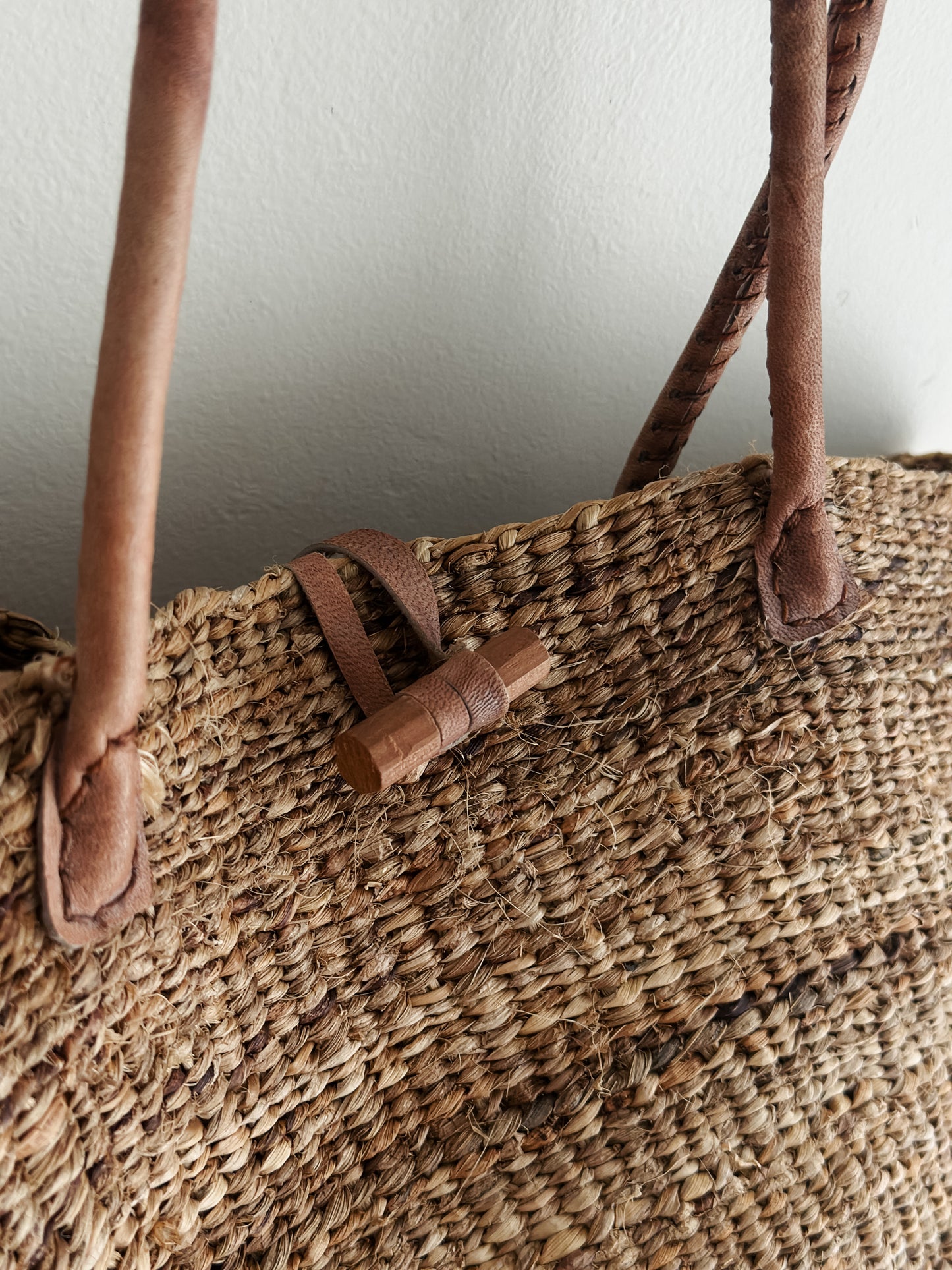 vintage jute tote bag