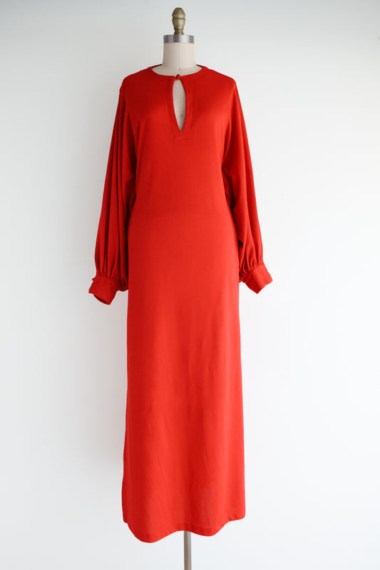 vintage red Saks party dress (S)