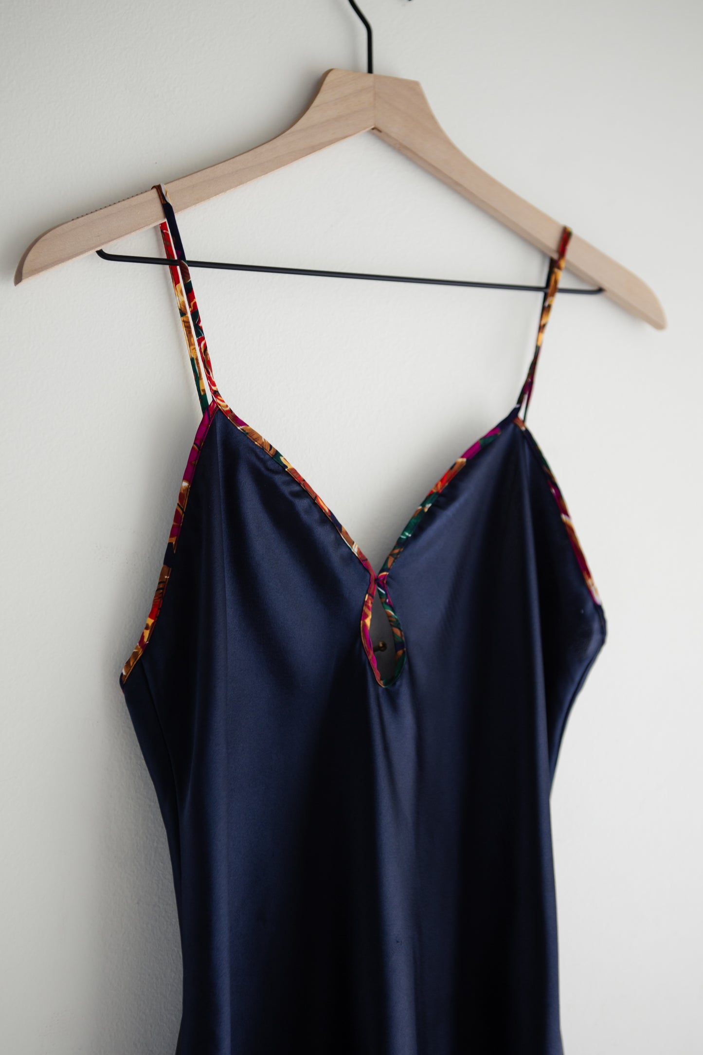 vintage navy chemise slip dress (S)