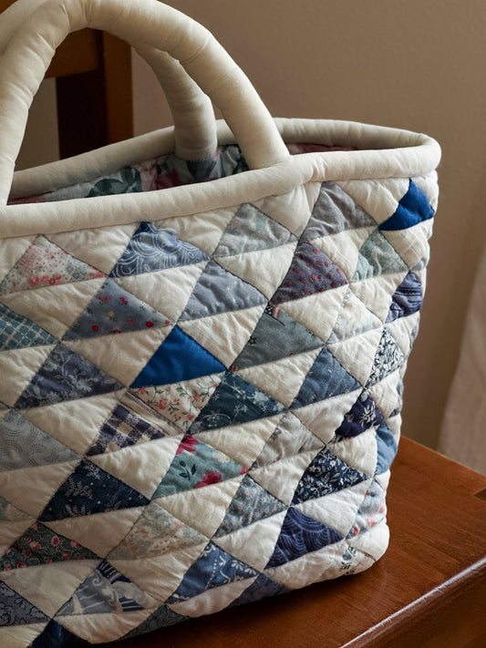 vintage patchwork quilted cotton bag