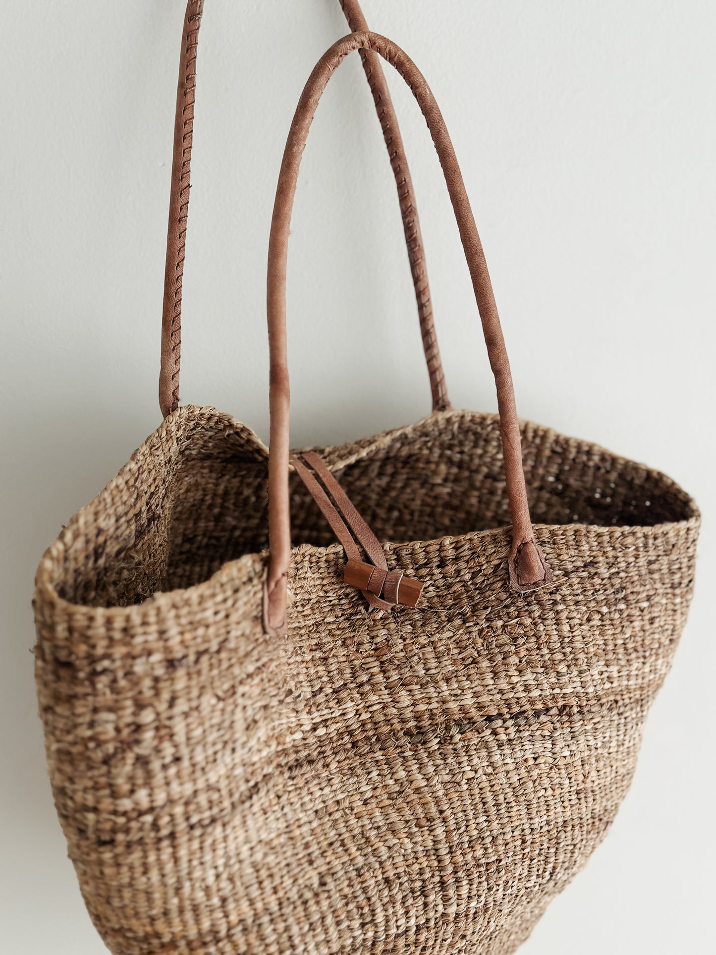 vintage jute tote bag