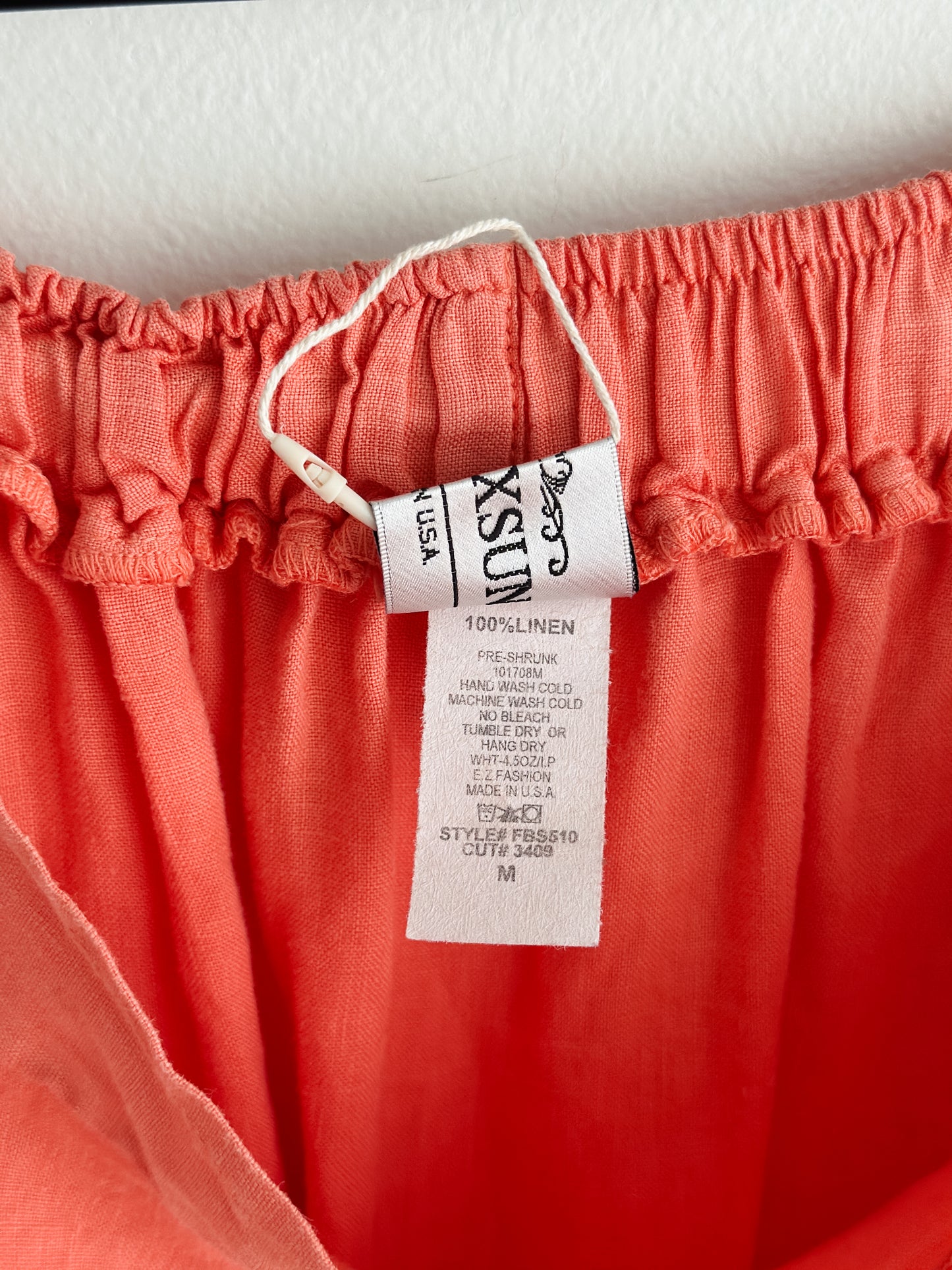 vintage persimmon linen wrap skirt (M/L)