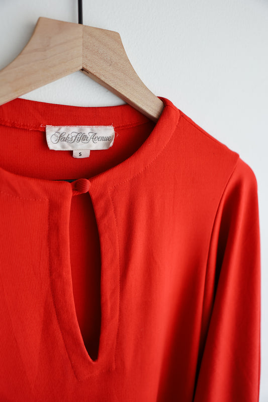 vintage red Saks party dress (S)
