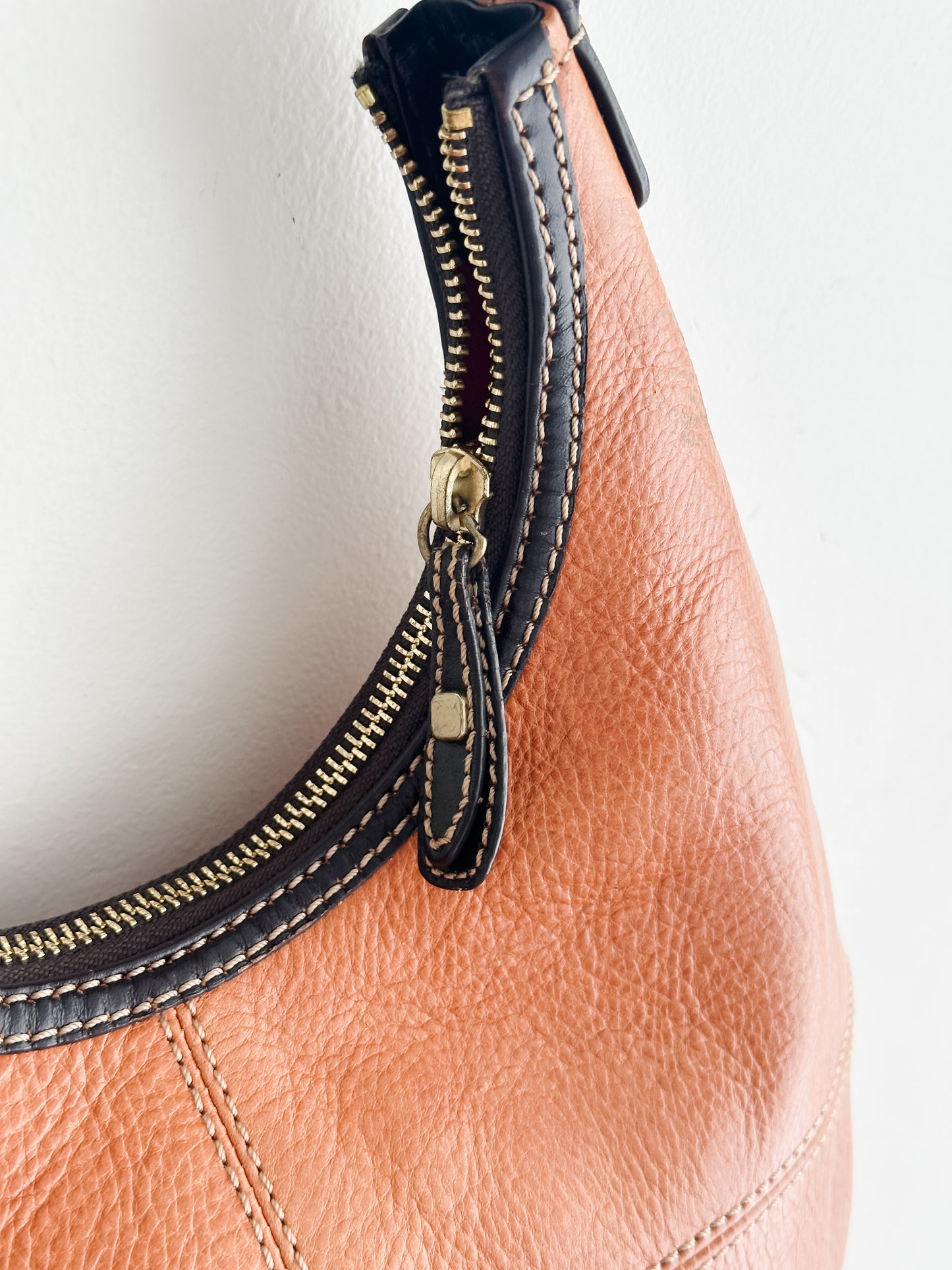 vintage saddle leather hobo bag