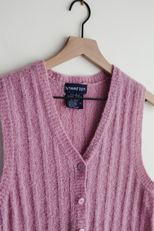 vintage sleeveless lavender knit sweater (S)