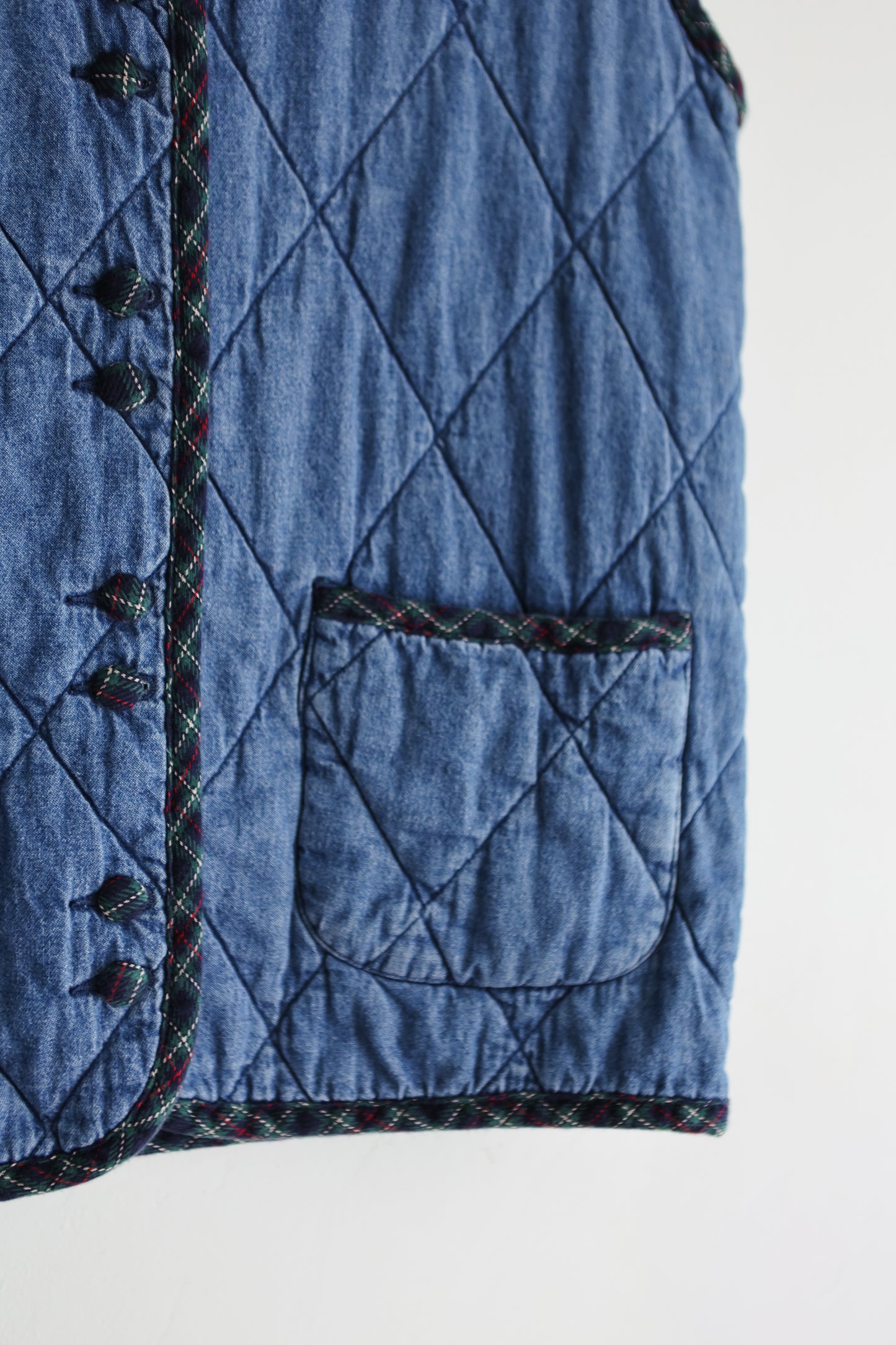 vintage quilted denim gilet (S/M)