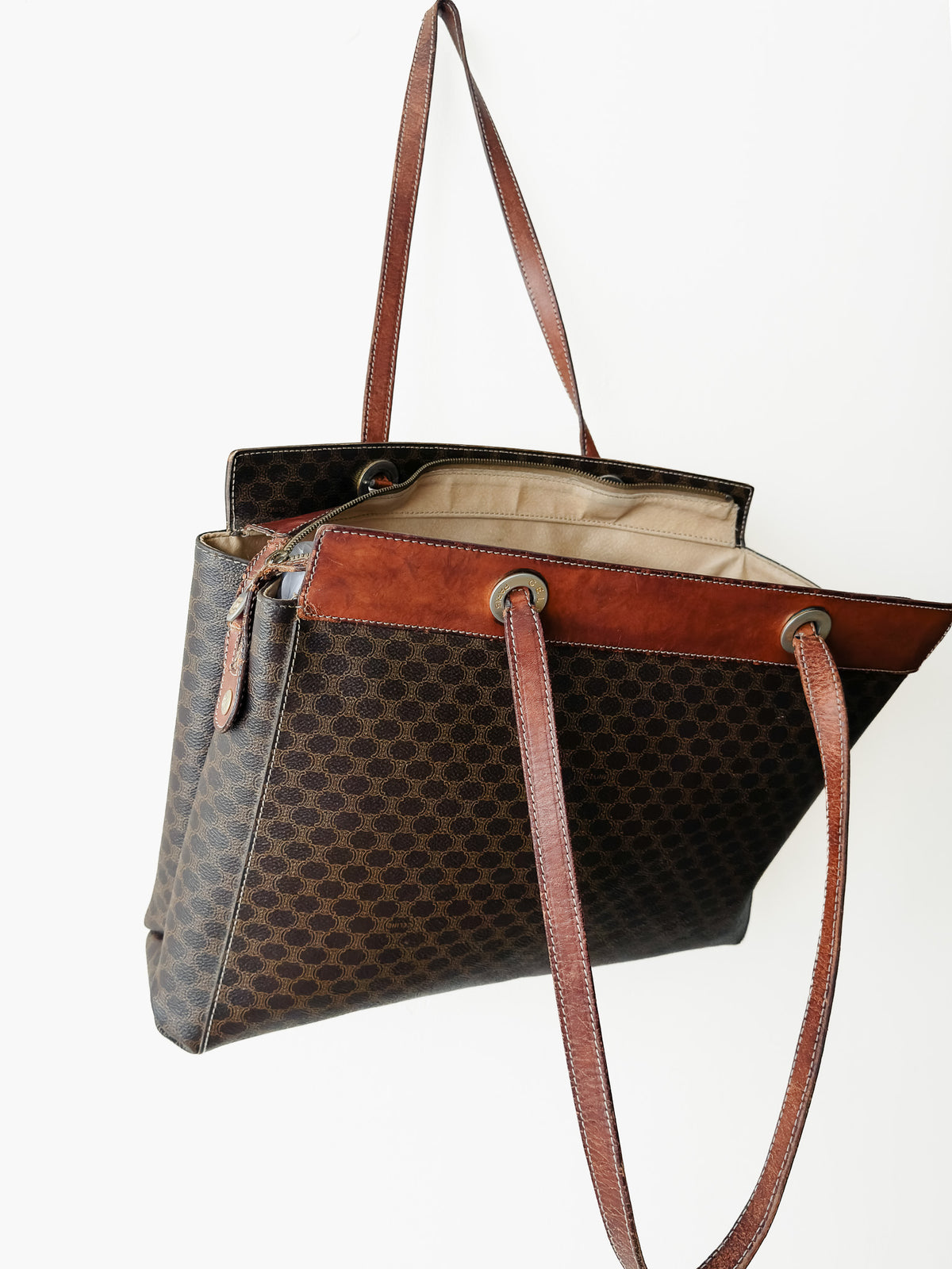vintage late 1980s Celine Macadam Tote Large