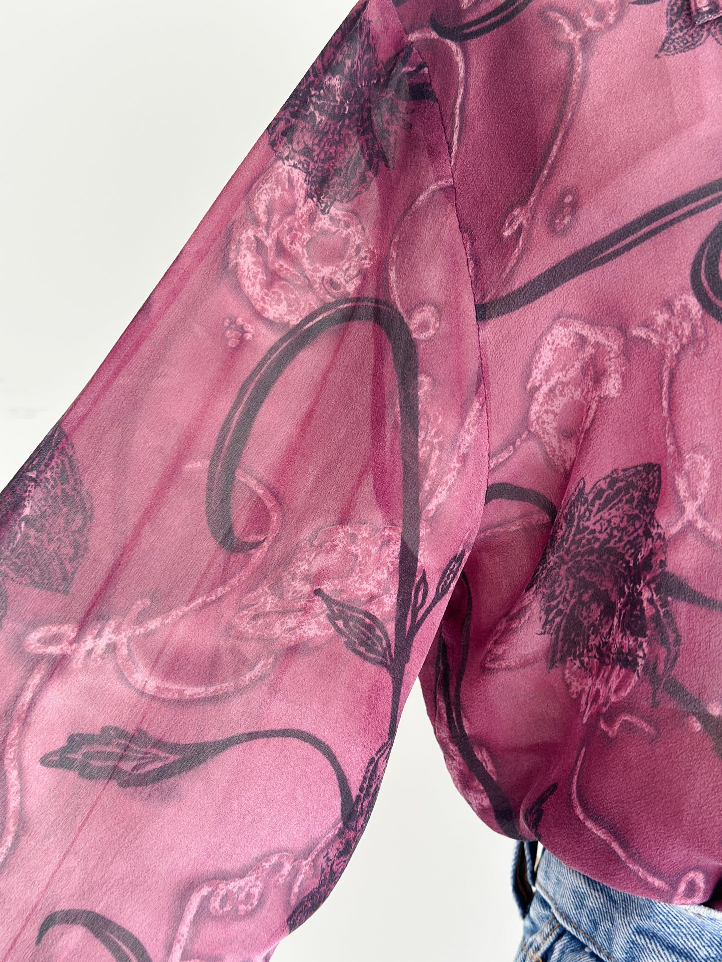 vintage sheer silk blouse (M)