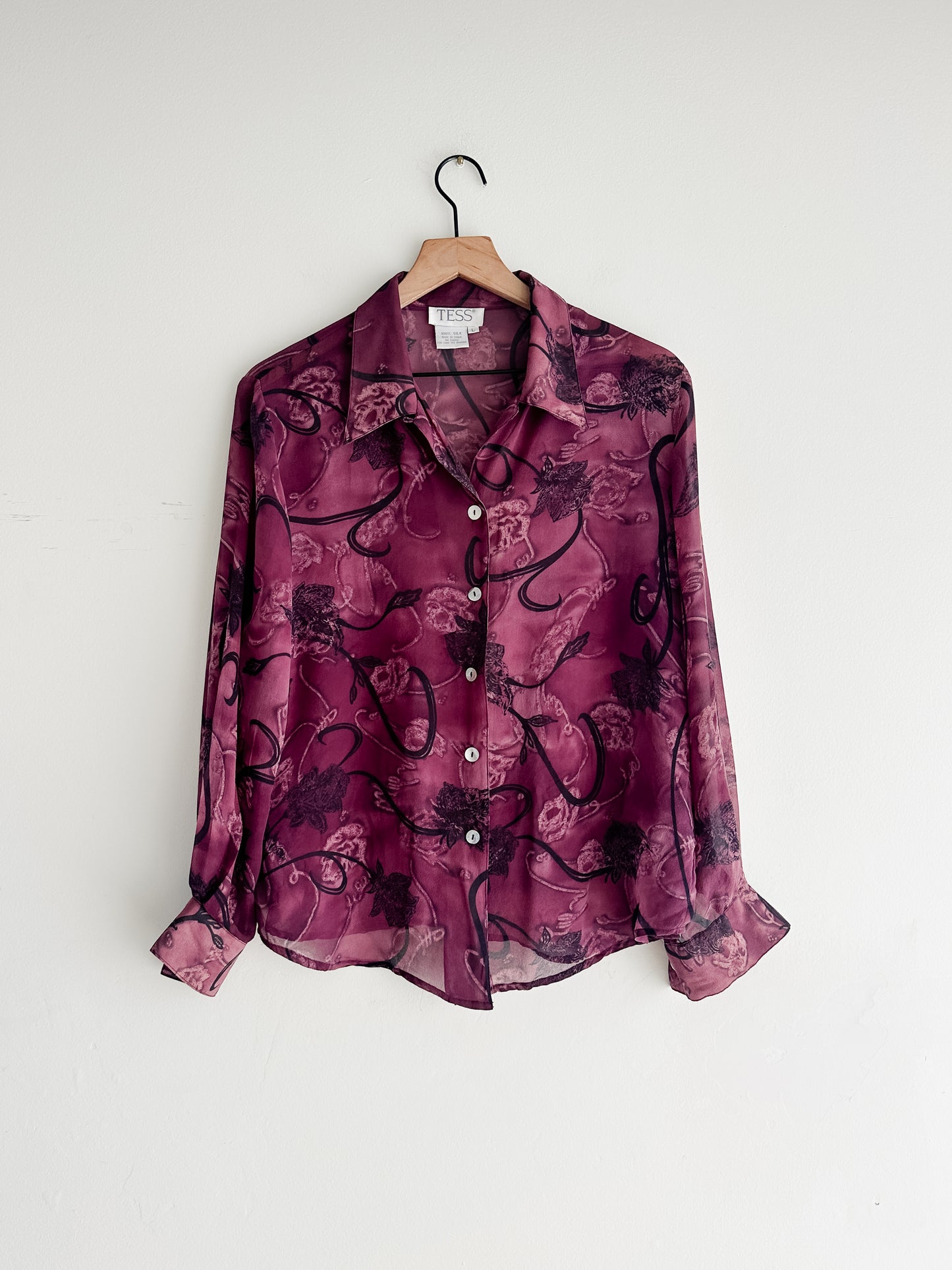 vintage sheer silk blouse (M)