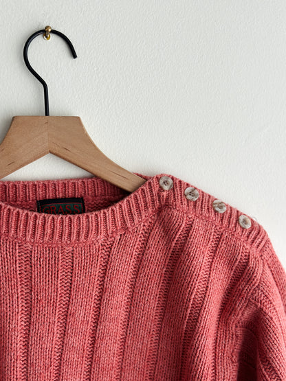 vintage rose pink silk lambswool sweater (M)