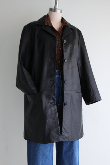 vintage soft leather coat (M)