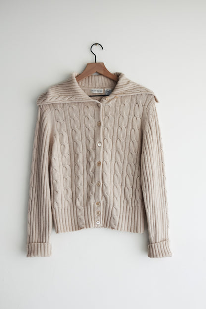 vintage cable knit cashmere cardigan (M)