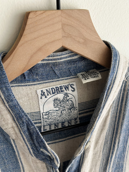 vintage striped linen blend shirt (M)