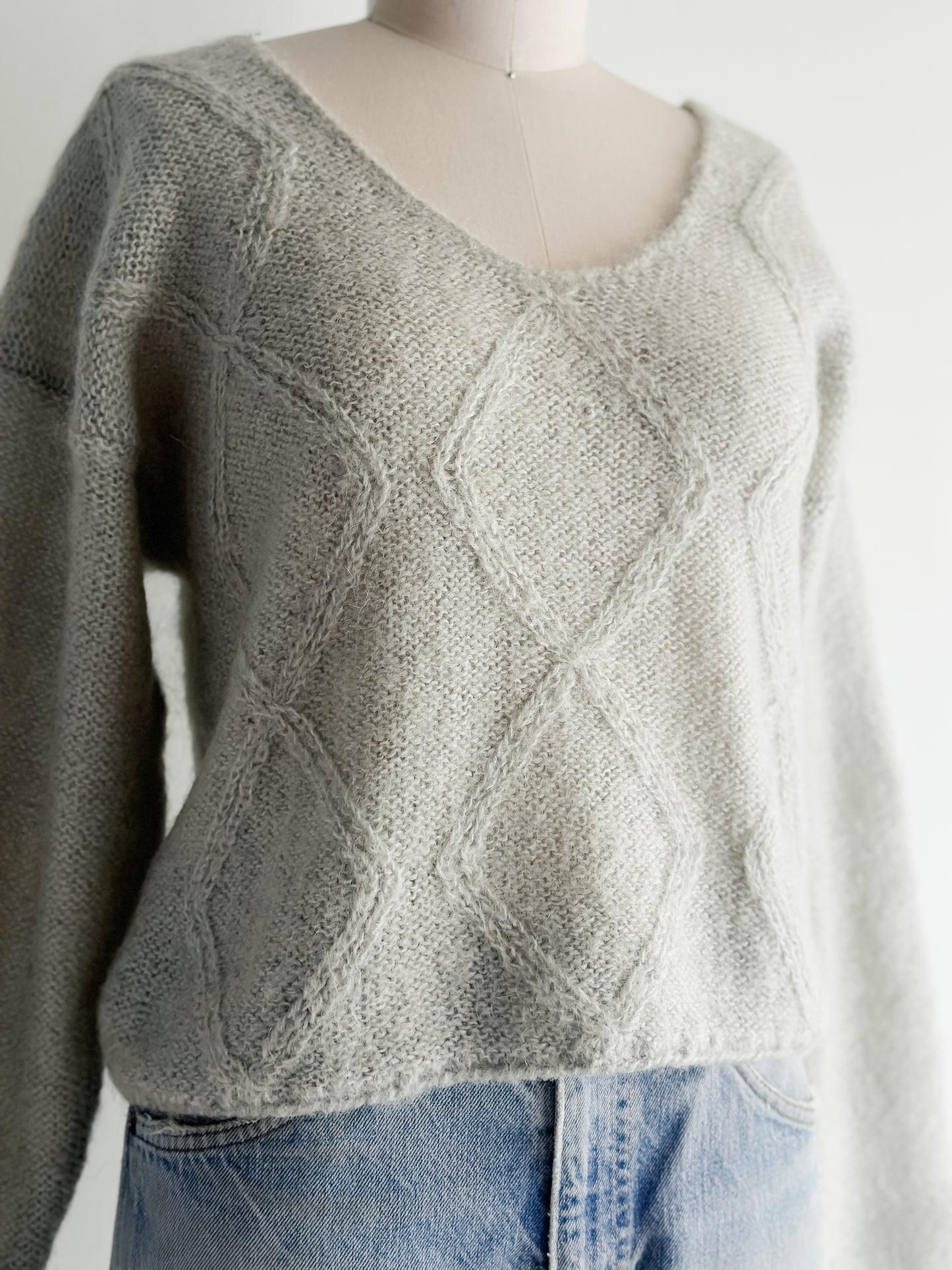 vintage ash grey mohair sweater (M)