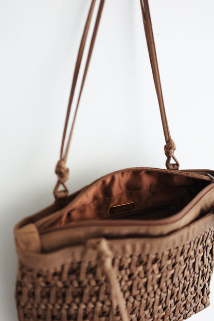 vintage cocoa woven bag