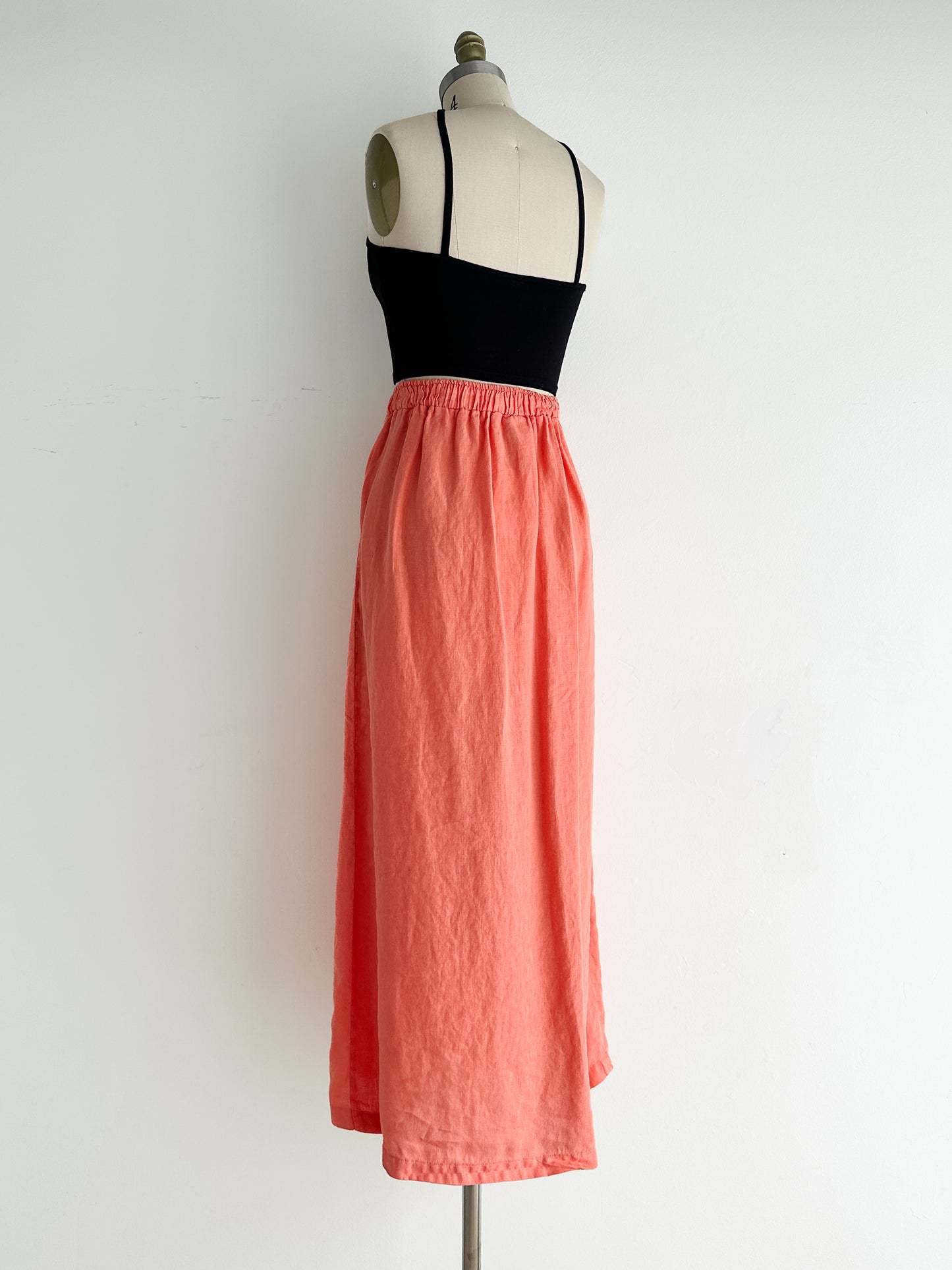 vintage persimmon linen wrap skirt (M/L)