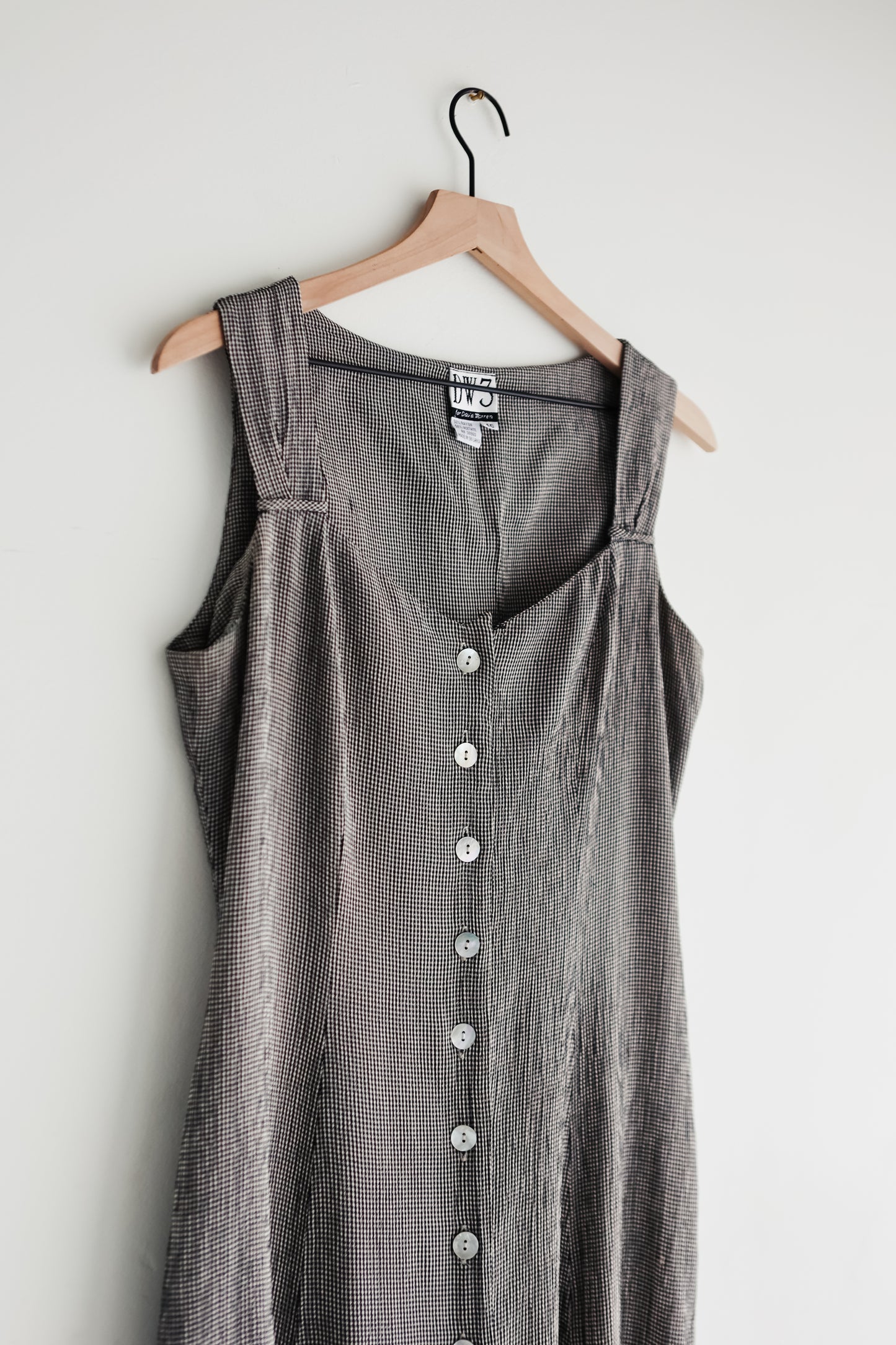 vintage button front sundress (M)