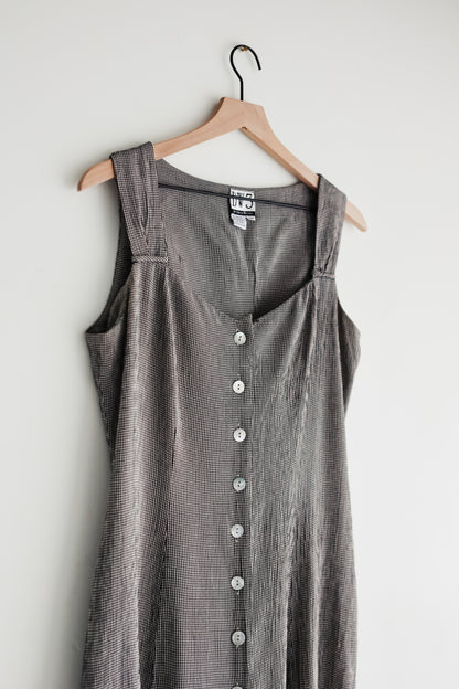 vintage button front sundress (M)