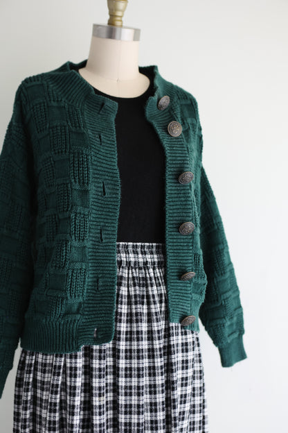 vintage forest green cardigan (S/M)