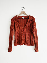 Load image into Gallery viewer, vintage rust cropped cotton sweater (S/M)
