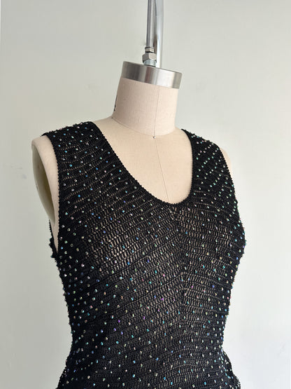 vintage beaded tank + cardigan (S)