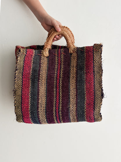 vintage jute tote bag
