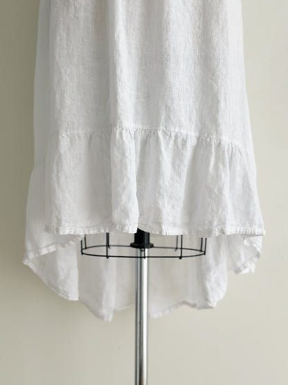 vintage white linen skirt (M)