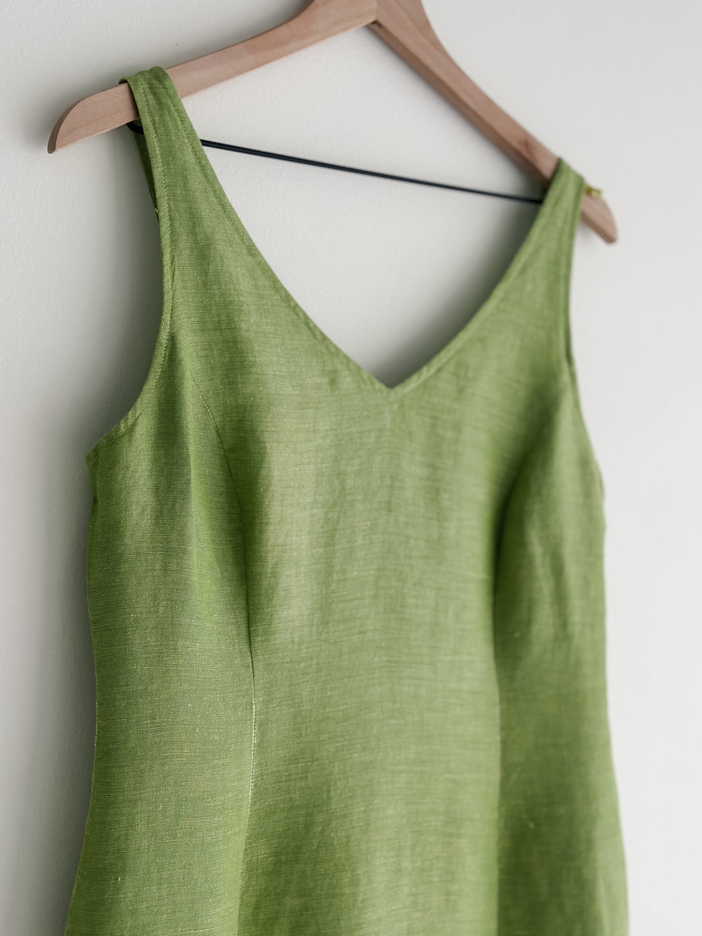 vintage lime linen dress (M)