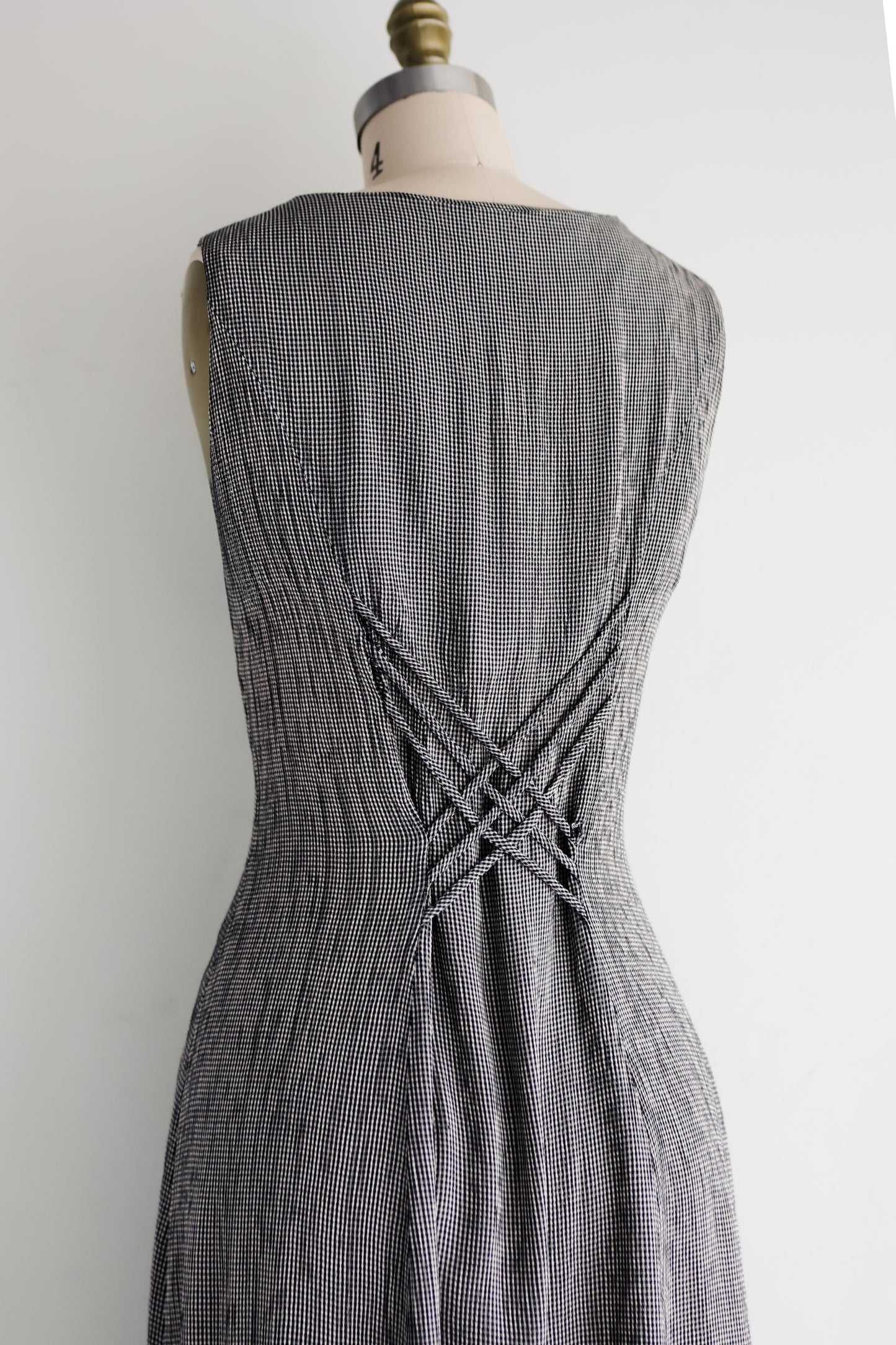 vintage button front sundress (M)