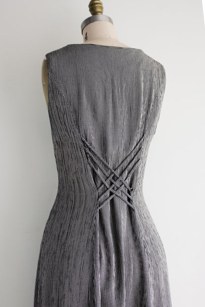 vintage button front sundress (M)