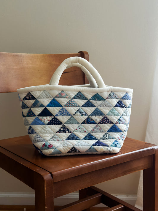 vintage patchwork quilted cotton bag
