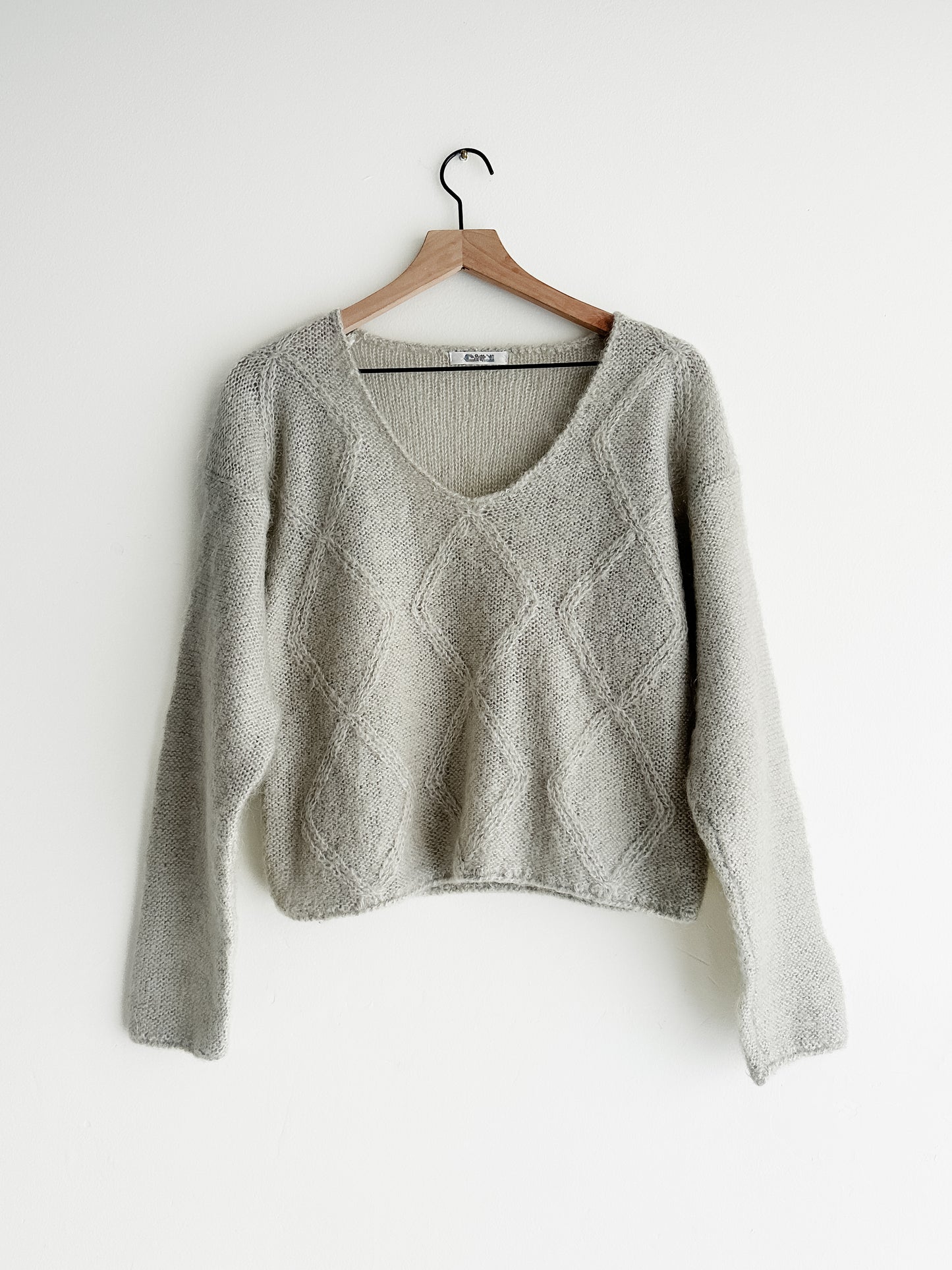 vintage ash grey mohair sweater (M)