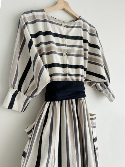 vintage striped woven dress (S)