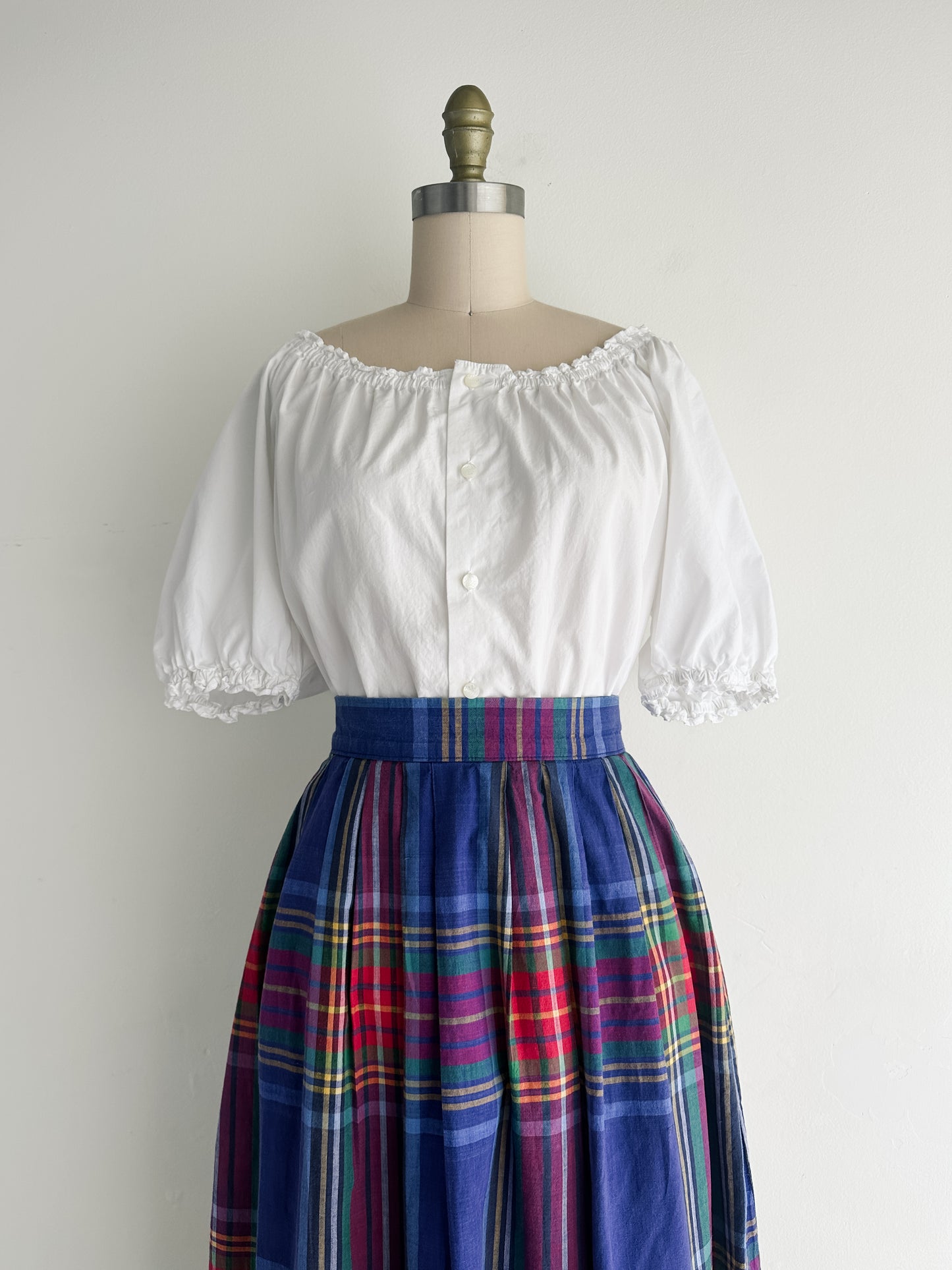 vintage white peasant shirt (L)
