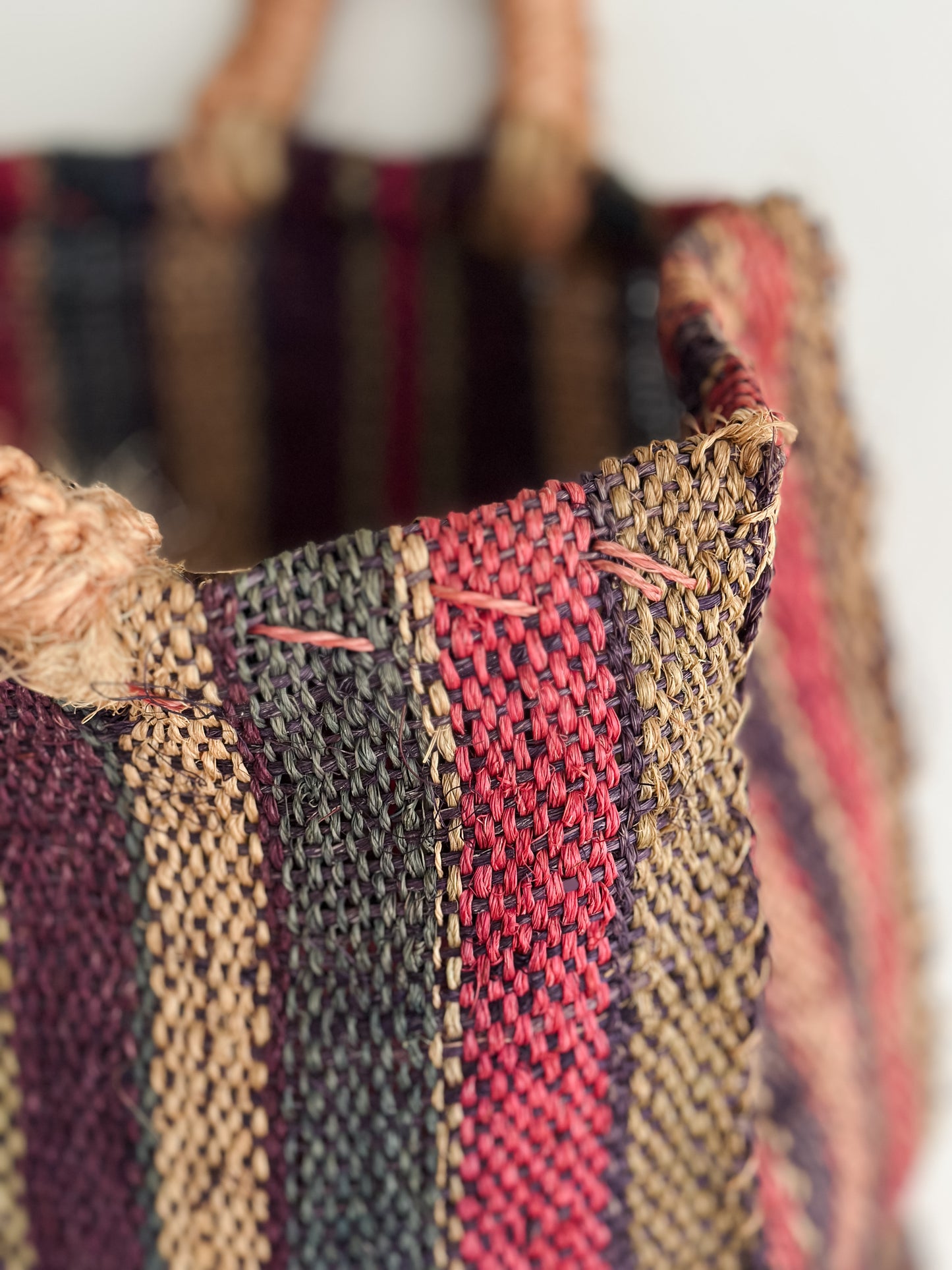 vintage jute tote bag