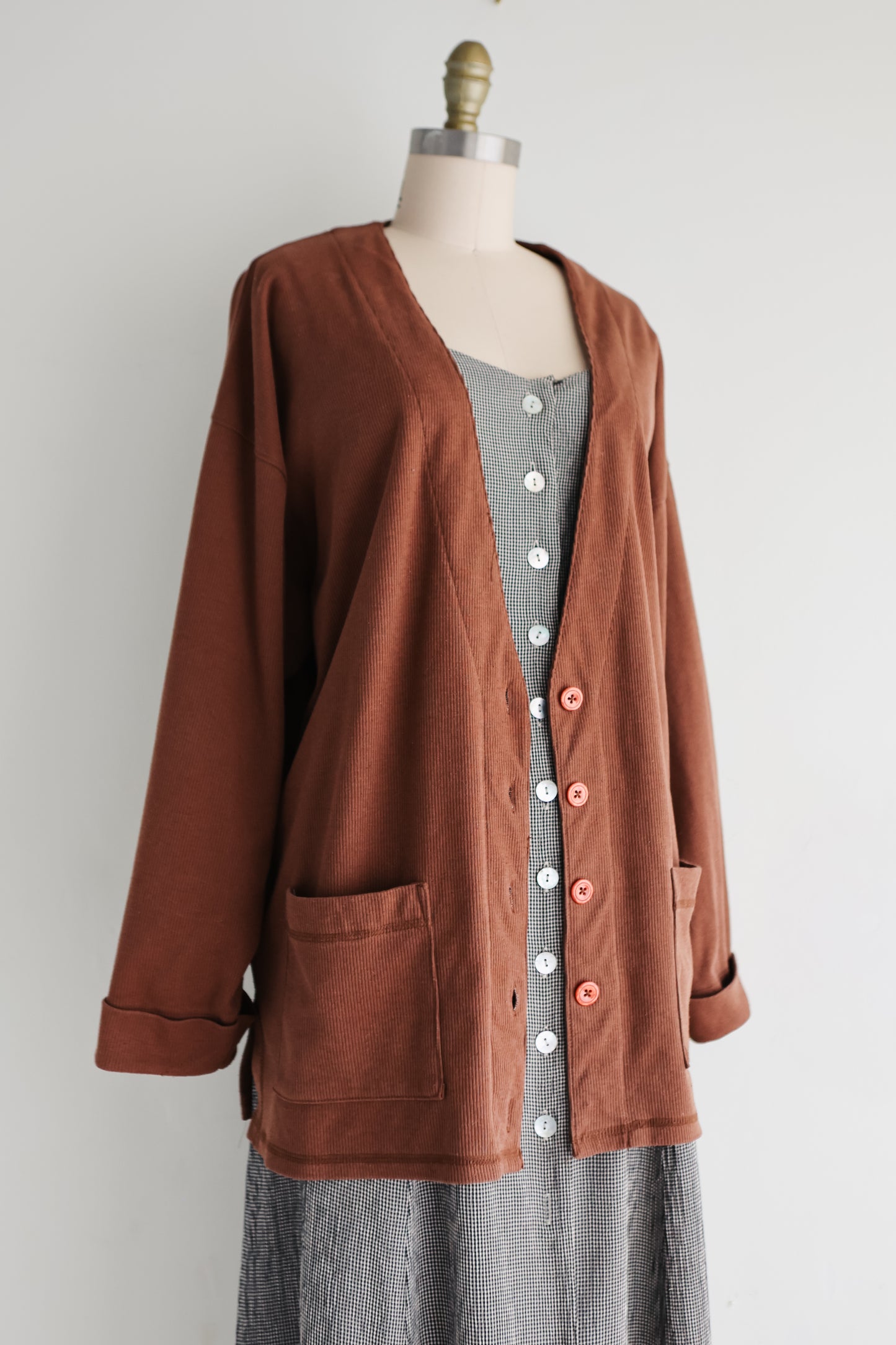 vintage clay cotton cardigan (M)