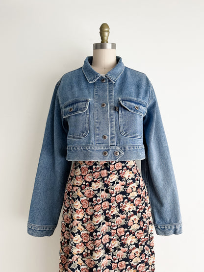 vintage denim crop jacket (S/M)