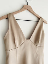 Load image into Gallery viewer, vintage champagne satin cocktail dress (S/M)
