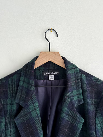 vintage tartan plaid wool blazer (M)