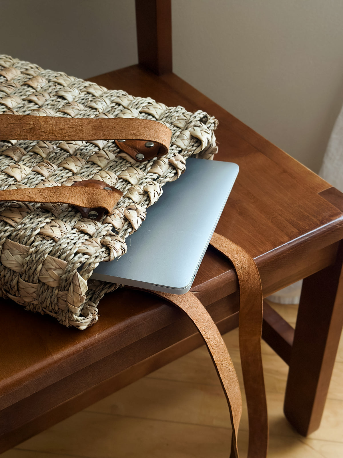 vintage seagrass basketweave tote