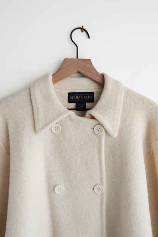 vintage cream wool cardigan (L)