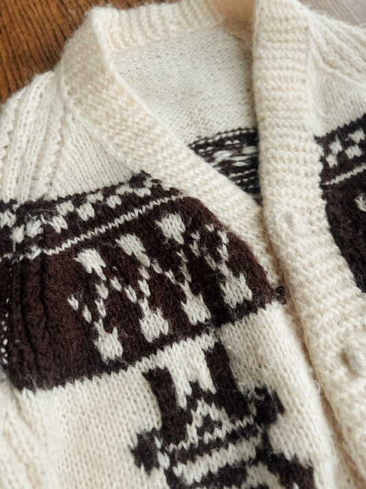 vintage cowichan wool cardigan (S/M)